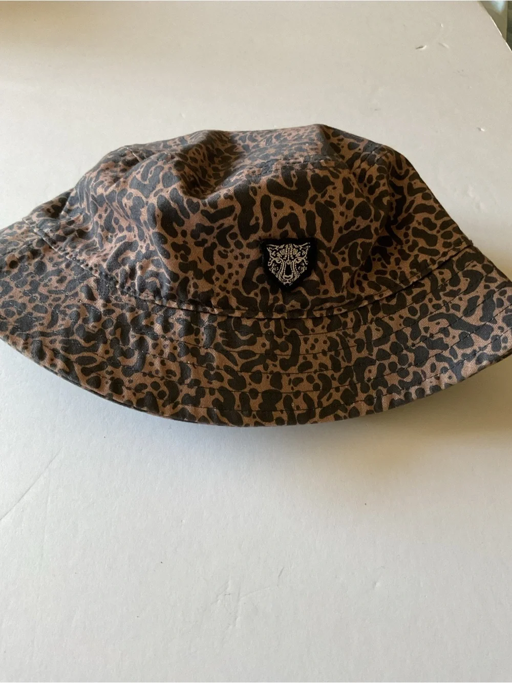 LITA BY CIARA WOMENS BUCKET HAT LEOPARD PRINT BROWN GRAY OS NWOT
